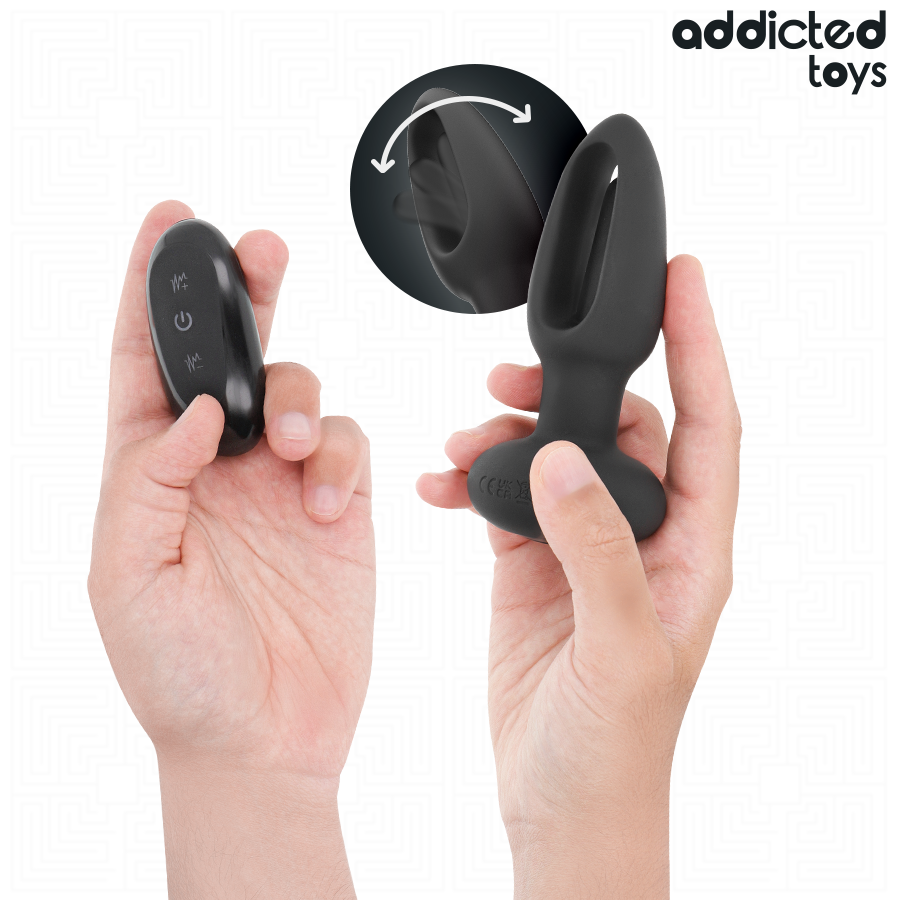 ADDICTED TOYS - ANAL PLUG WITH VIBRATING TONGUE AND REMOTE CONTROL - Image 2