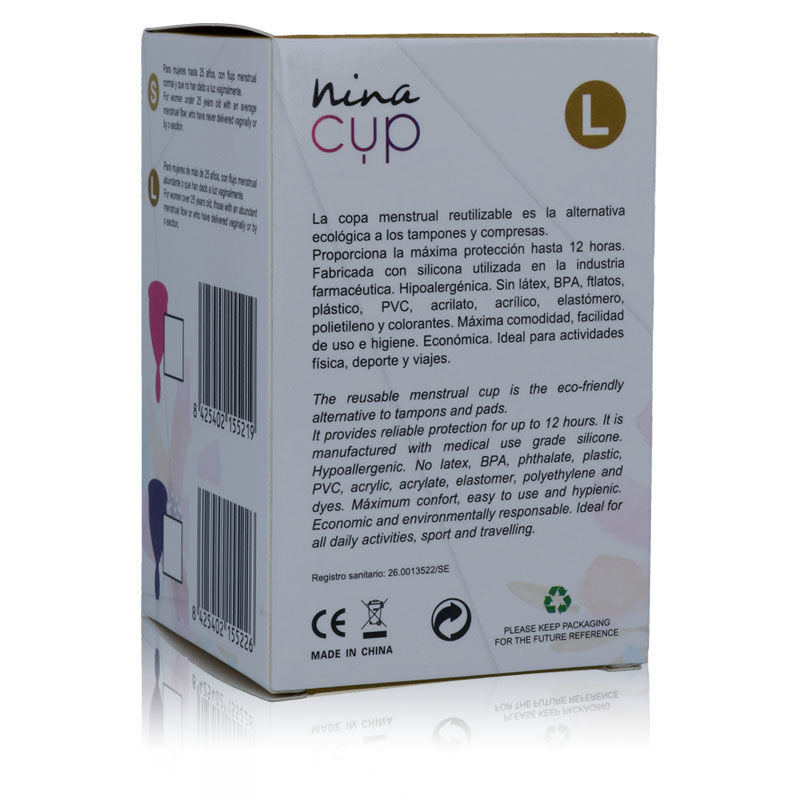 NINA KIKÍ - MENSTRUAL CUP PINK - SIZE L - Image 5