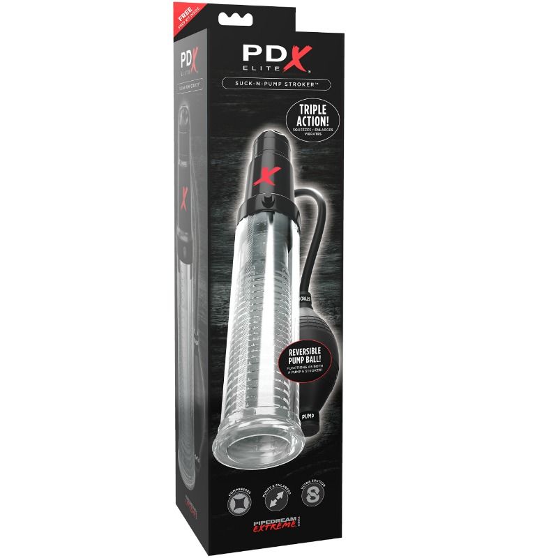 PDX ELITE - SUCK N PUMP STROKER VIBRATING MASTURBATOR STIMULATING WAVE PUMP - Image 4