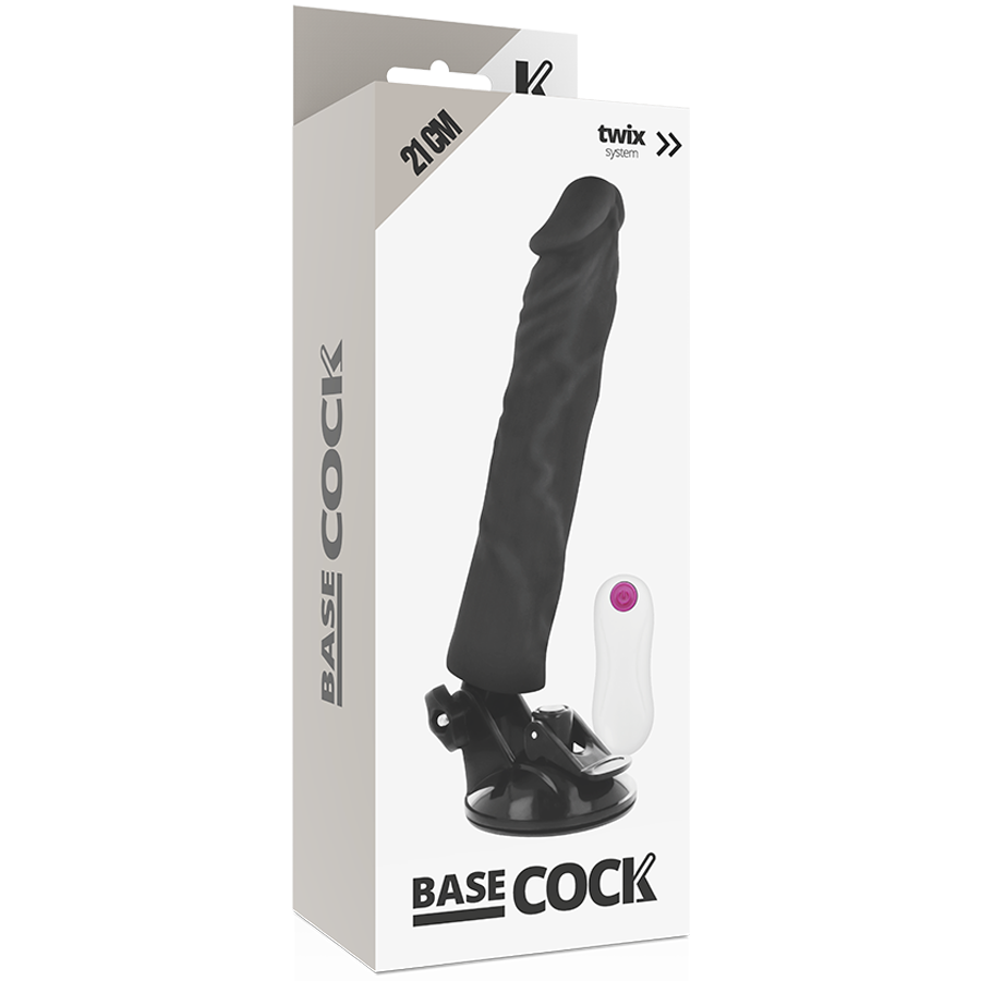 BASECOCK - REALISTIC VIBRATOR REMOTE CONTROL BLACK 21 CM -O- 4 CM - Image 5