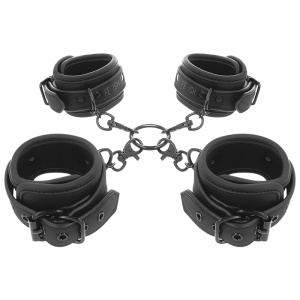 FETISH SUBMISSIVE - SET OF HAND AND ANKLE HANDCUFFS WITH NOPRENE LINING