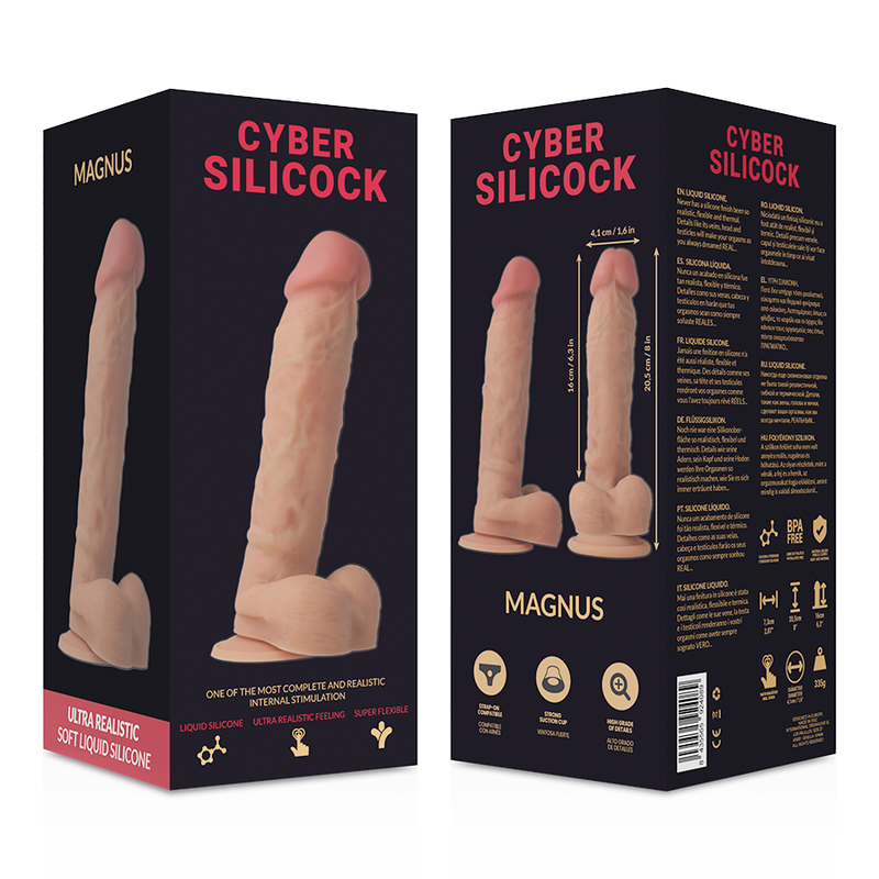 CYBER SILICOCK - STRAP-ON MAGNUS LIQUID SILICONE WITH 3 RINGS FREE 20.5 CM -O- 4.1 CM - Image 8