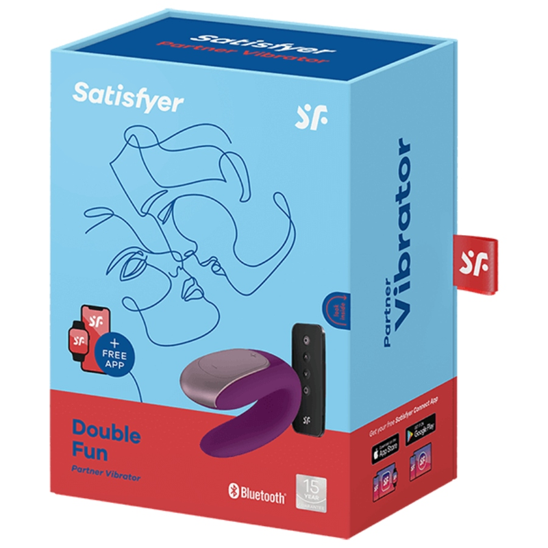SATISFYER - DOUBLE FUN PARTNER VIBRATOR PURPLE - Image 6