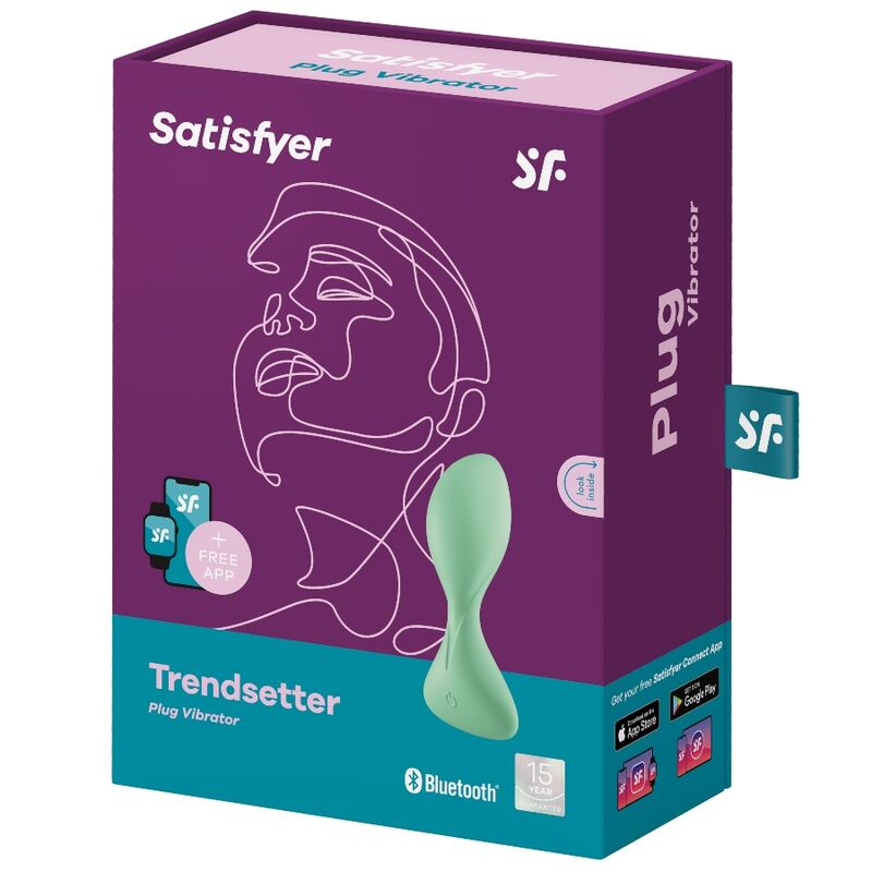 SATISFYER - TRENDSETTER VIBRATING PLUG APP GREEN - Image 4