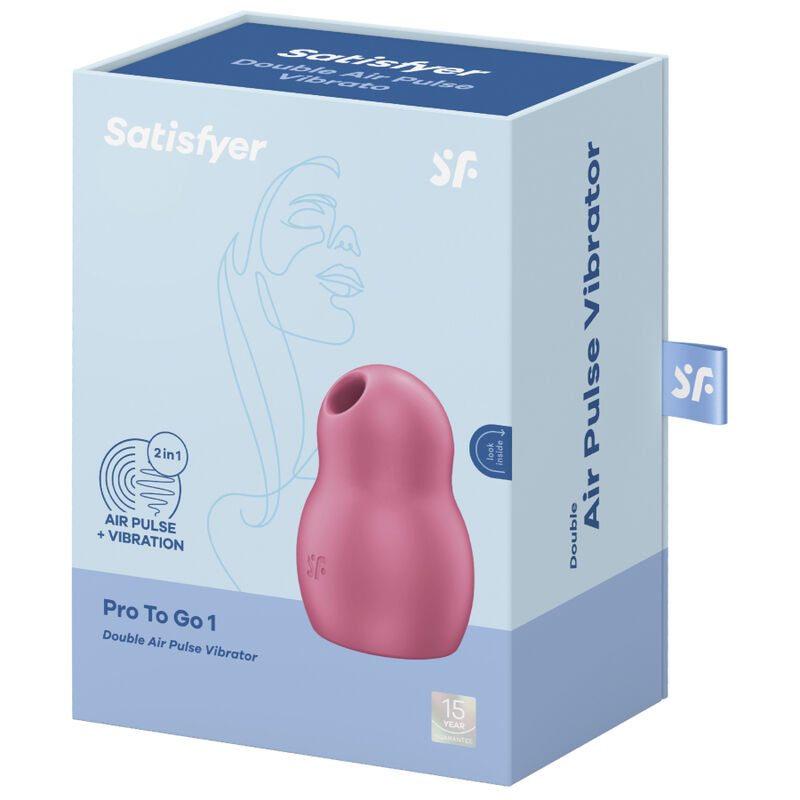 SATISFYER - PRO TO GO 1 DOUBLE AIR PULSE STIMULATOR & VIBRATOR RED - Image 4