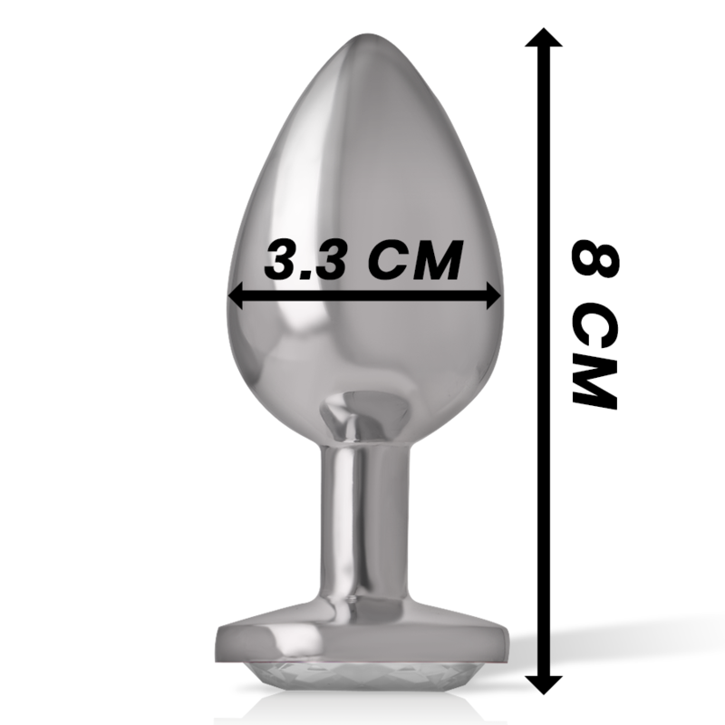 INTENSE - ALUMINUM METAL ANAL PLUG WITH SILVER CRYSTAL SIZE M - Image 6