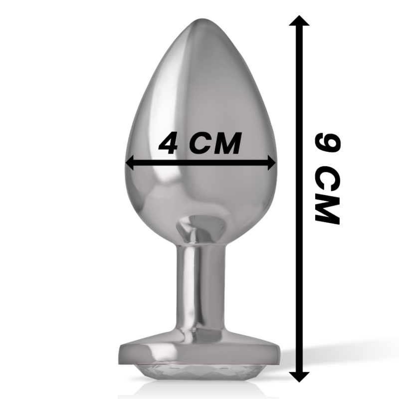 INTENSE - ALUMINUM METAL ANAL PLUG WITH SILVER CRYSTAL SIZE L - Image 6