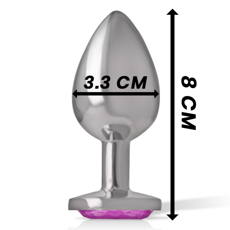 INTENSE - ALUMINUM METAL ANAL PLUG WITH PINK CRYSTAL SIZE M - Image 4