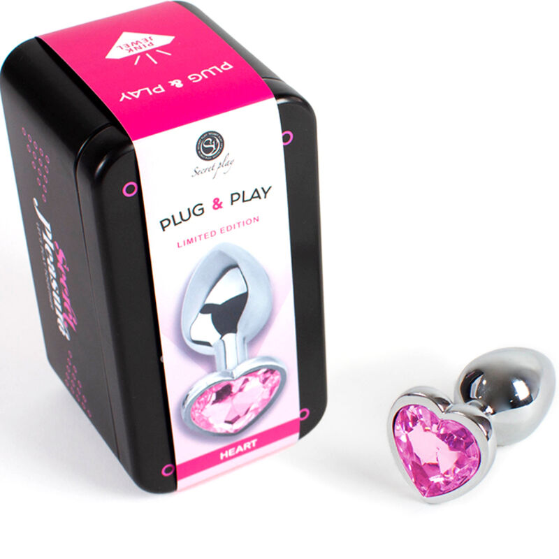 SECRETPLAY - METAL BUTT PLUG FUCHSIA HEART SMALL SIZE 7 CM - Image 2