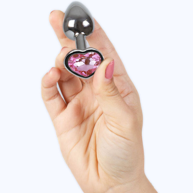 SECRETPLAY - METAL BUTT PLUG FUCHSIA HEART SMALL SIZE 7 CM - Image 3
