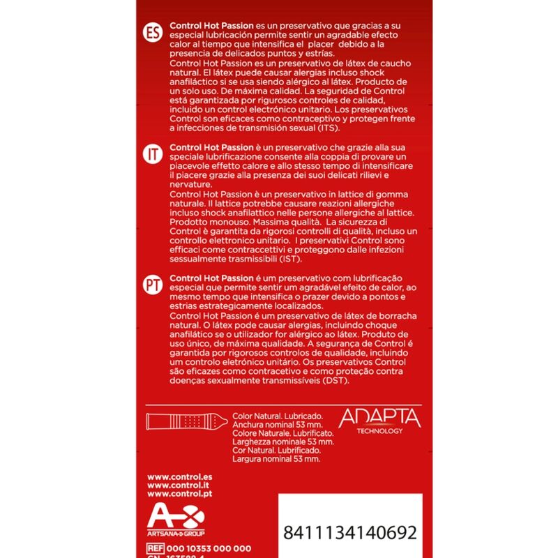 CONTROL - HOT PASSION WARMING EFFECT 10 UNITS - Image 2