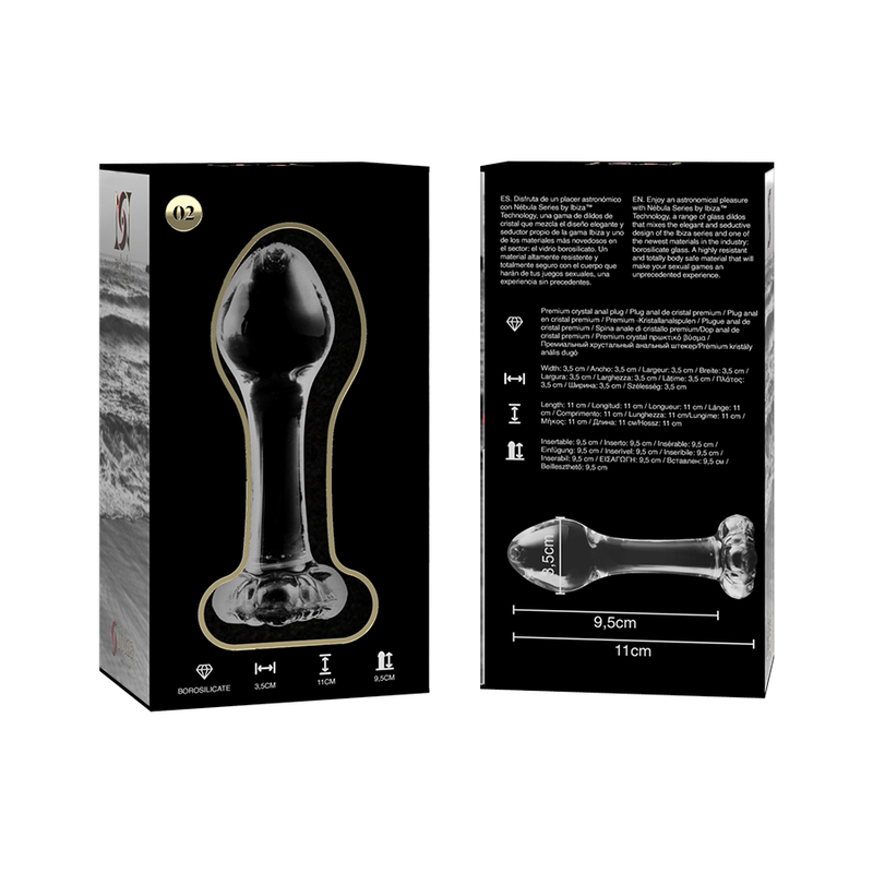 NEBULA SERIES BY IBIZA - MODEL 2 ANAL PLUG BOROSILICATE GLASS CLEAR 11 CM -O- 3.5 CM - Image 6