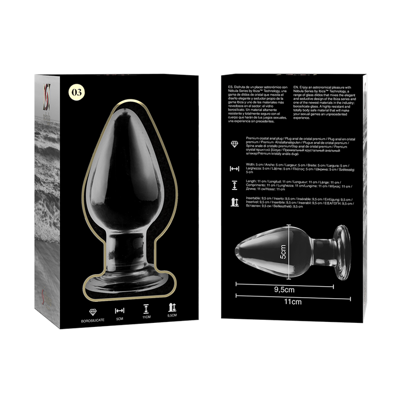 NEBULA SERIES BY IBIZA - MODEL 3 ANAL PLUG BOROSILICATE GLASS TRANSPARENT 11 CM -O- 5 CM - Image 6