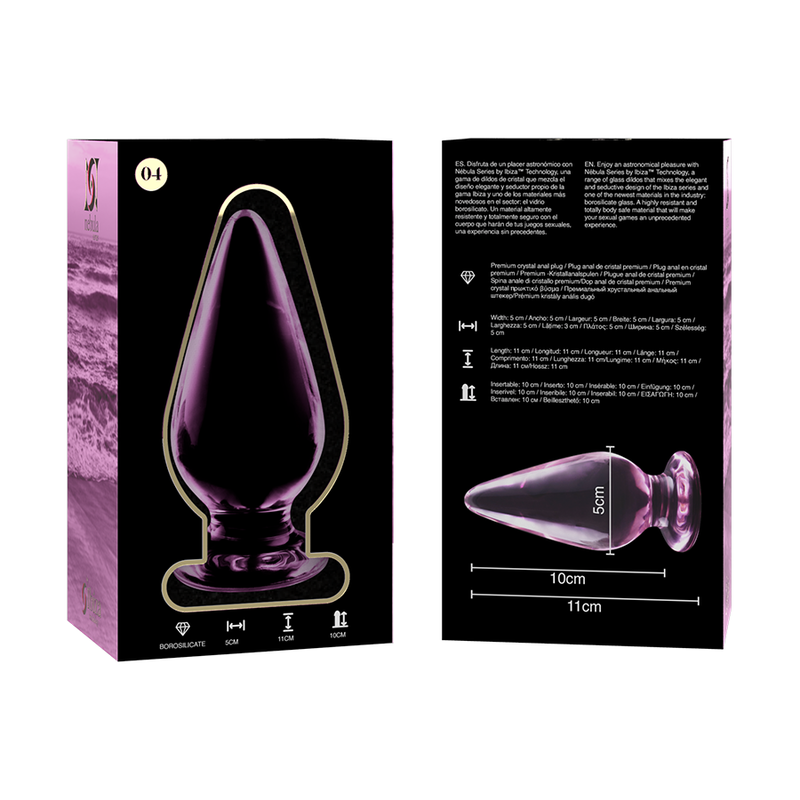 NEBULA SERIES BY IBIZA - MODEL 4 ANAL PLUG BOROSILICATE GLASS PINK 11 CM -O- 5 CM - Image 6