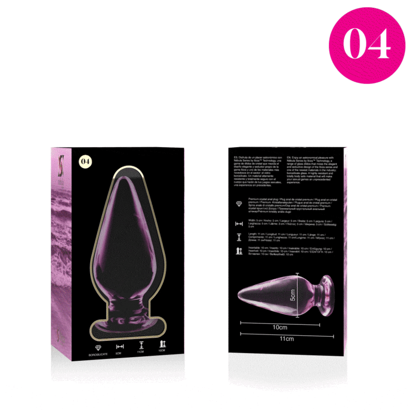 NEBULA SERIES BY IBIZA - MODEL 4 ANAL PLUG BOROSILICATE GLASS PINK 11 CM -O- 5 CM - Image 4