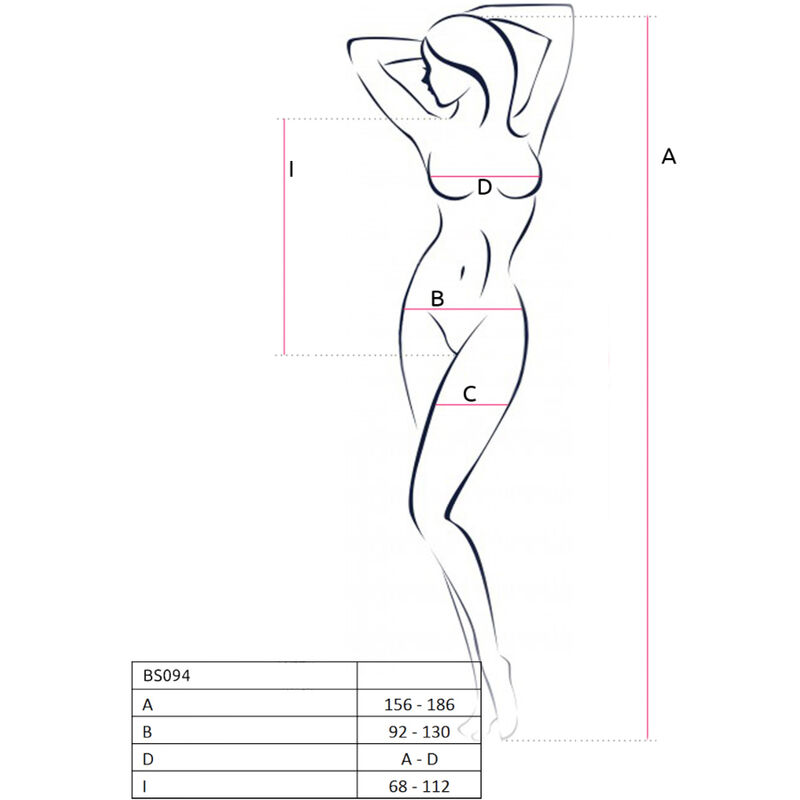 PASSION - BS094 RED BODYSTOCKING ONE SIZE - Image 5