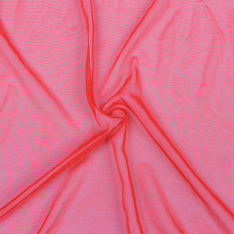 SUBBLIME - TRANSPARENT FABRIC ROBE WITH LACE DETAIL RED S/M - Image 11