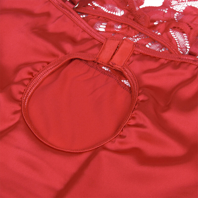 SUBBLIME - SATIN BABYDOLL WITH LACE RED S/M - Image 10