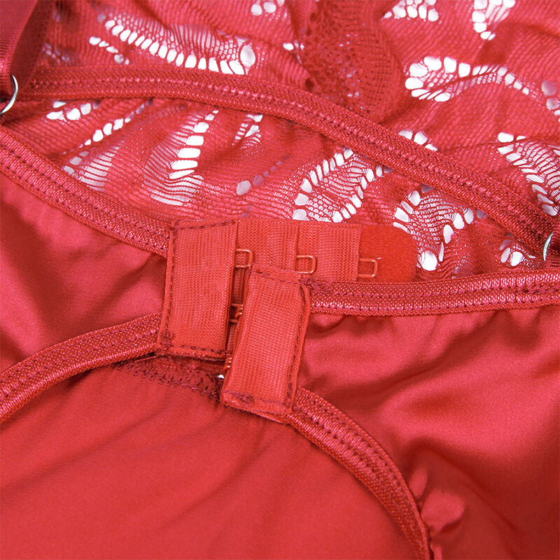 SUBBLIME - SATIN BABYDOLL WITH LACE RED S/M - Image 11