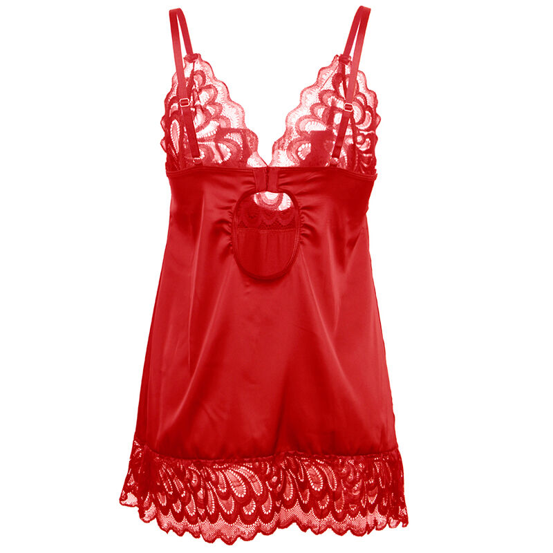 SUBBLIME - SATIN BABYDOLL WITH LACE RED S/M - Image 5