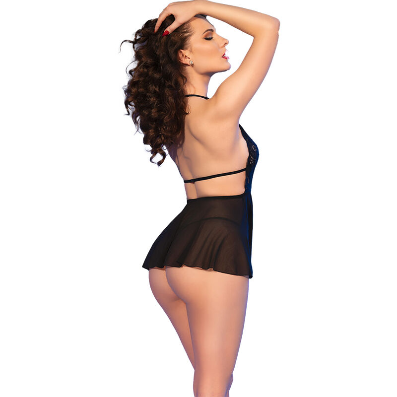 CHILIROSE - CR 4720 BABYDOLL & THONG BLACK XL - Image 2