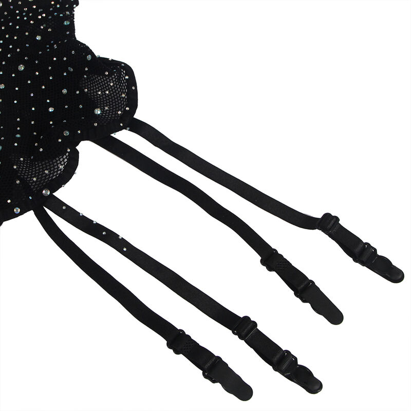 SUBBLIME - 952174 FISHNET BODYSTOCKING WITH GLOVES AND DIAMONDS BLACK ONE SIZE - Image 7