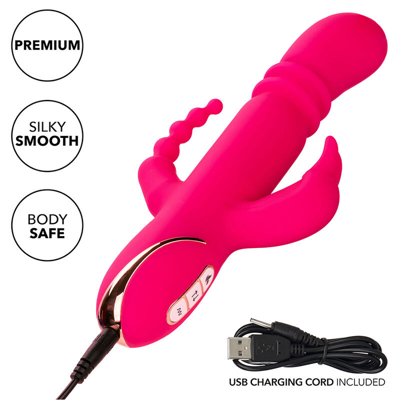CALEXOTICS - JACK FANTASY TRIPLE HEATED VIBRATOR RABBIT PINK - Image 8