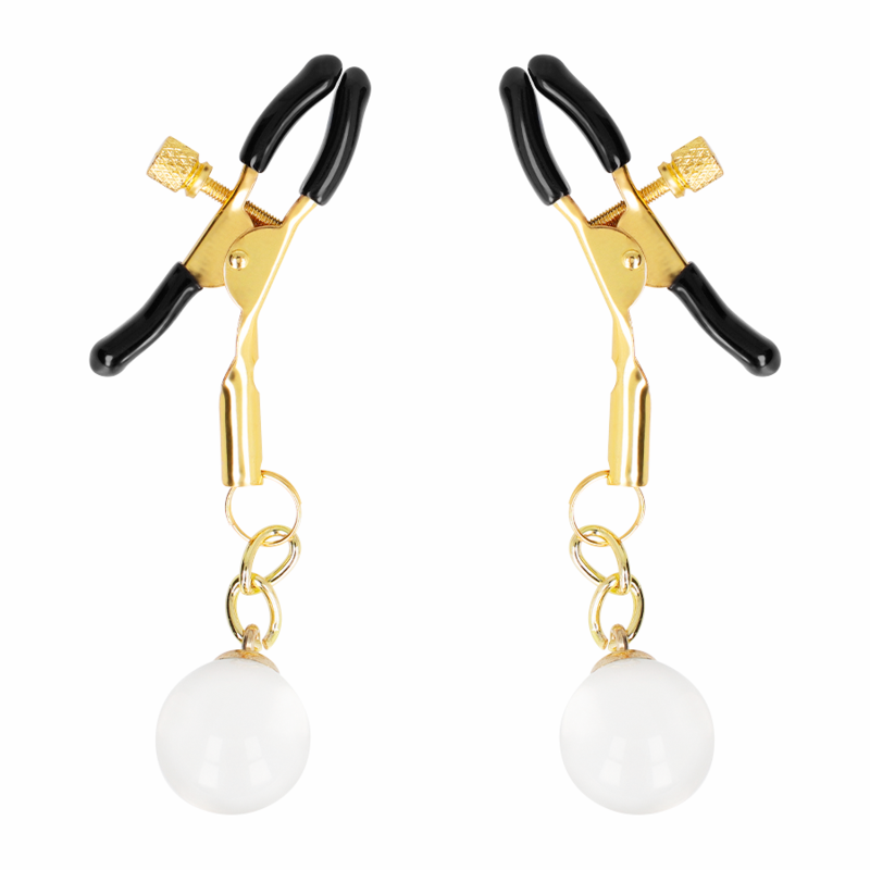 KINK - GLASS BEAD NIPPLE CLAMPS GOLD 6 CM - Image 2