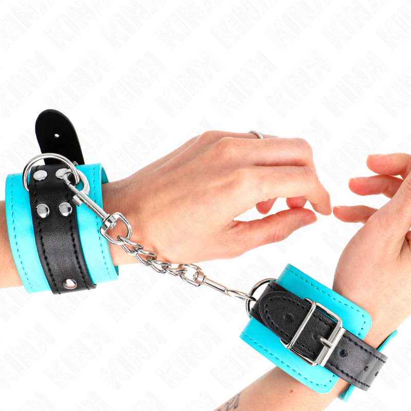 KINK - HOOK WRIST RESTRAINTS BLUE FUR LINED ADJUSTABLE 20-28 CM X 5.5 CM - Image 4