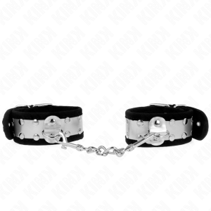 KINK - THIN WRIST RESTRAINTS BLACK / SILVER 30 X 4 CM