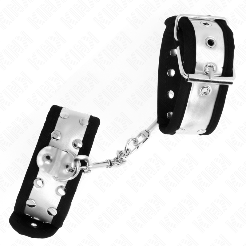 KINK - THIN WRIST RESTRAINTS BLACK / SILVER 30 X 4 CM - Image 2