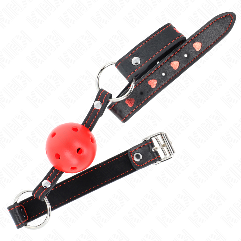 KINK - HOLLOW HARD RED BALL GAG MODEL 2 65 x 2.5 CM - Image 2