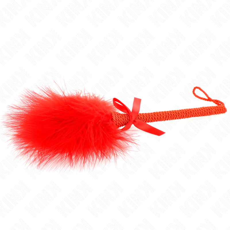 KINK - NYLON ROPE WAND WITH TICKLE FEATHERS AND RED BOW 25 CM - Image 4