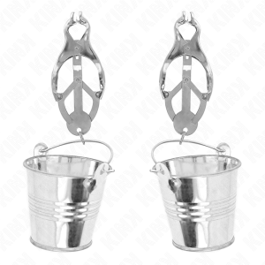 KINK - JAPANESE CLOVER NIPPLE CLAMPS WITH BUCKETS SILVER