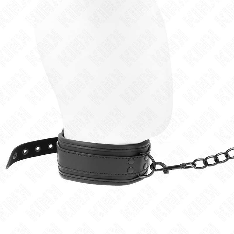KINK - NEOPRENE BONDAGE COLLAR MODEL 1 WITH BELT 78 CM ADJUSTABLE 37.5 X 49.5 CM - Image 3