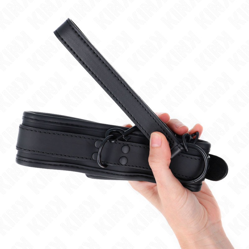 KINK - NEOPRENE BONDAGE COLLAR MODEL 1 WITH BELT 78 CM ADJUSTABLE 37.5 X 49.5 CM - Image 4
