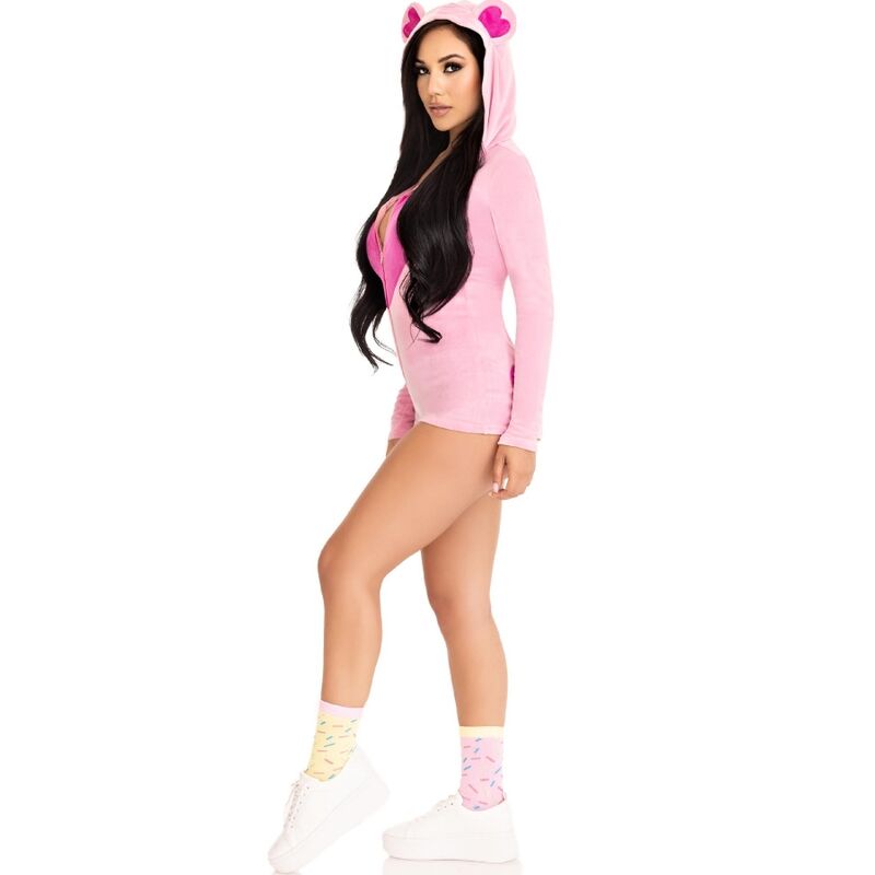 LEG AVENUE - TEDDY BEAR VELVET BODYSUIT PINK S - Image 7