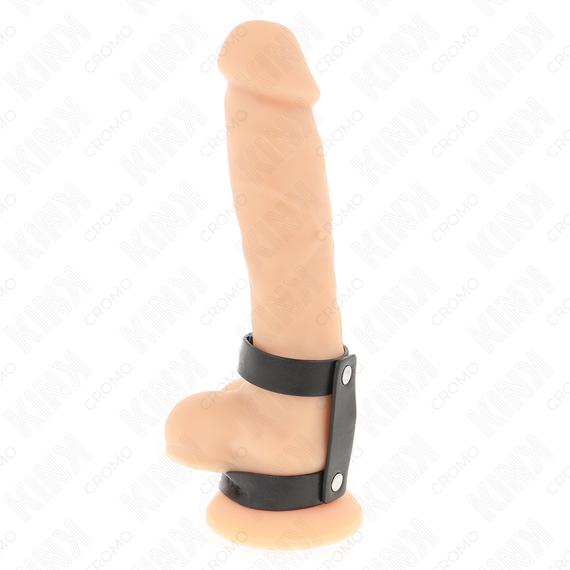 KINK - ADJUSTABLE DOUBLE LEATHER PENIS RING - Image 2