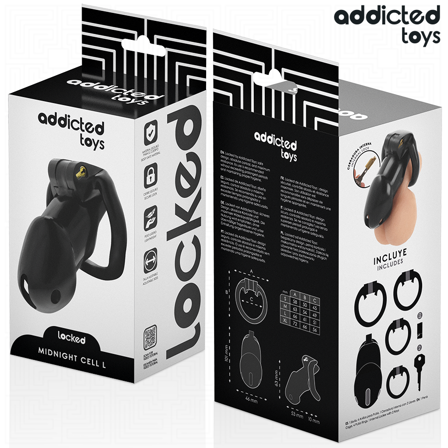 ADDICTED TOYS LOCKED - MINDNIGHT CELL PENIS CAGE SIZE L - Image 6