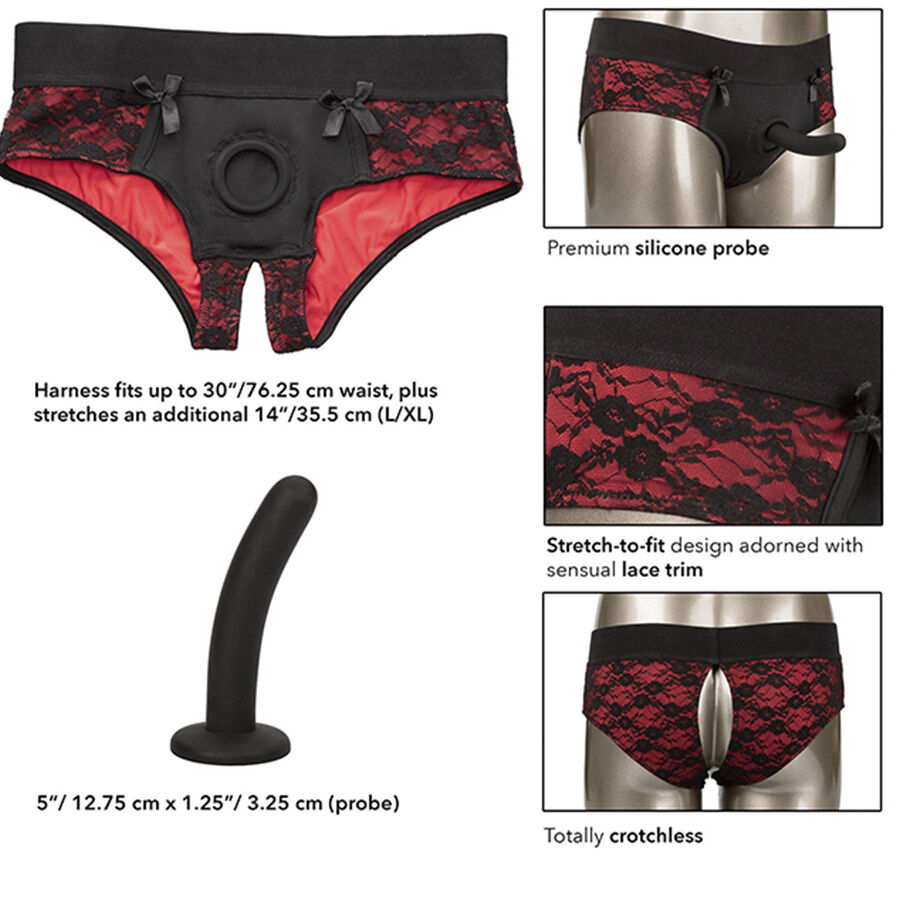 CALEXOTICS - SCANDAL SET OF CROTCHLESS PANTIES WITH DILDO SIZE L/XL - Image 6