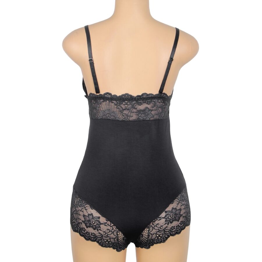 SUBBLIME - BLACK FLORAL LACE DETAIL TEDDY S/M - Image 9