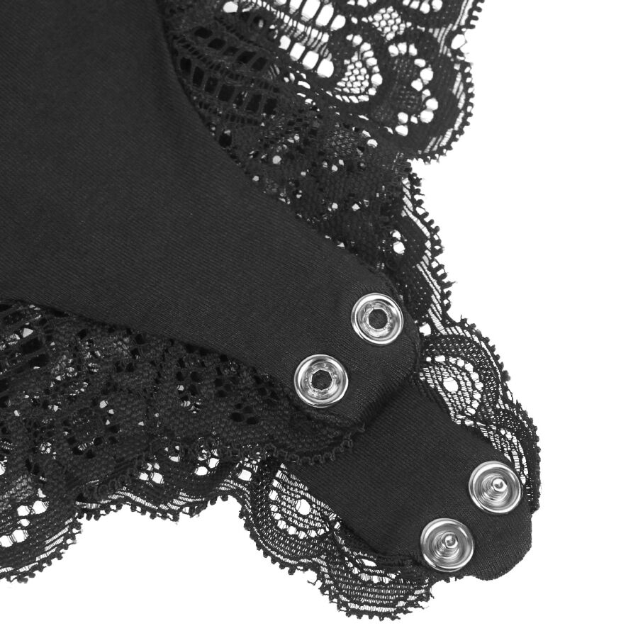 SUBBLIME - BLACK FLORAL LACE DETAIL TEDDY S/M - Image 17