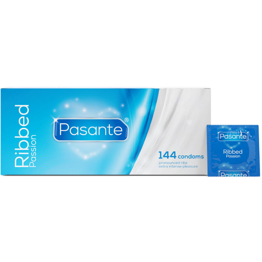 PASANTE - RIBBED PASSION CONDOMS BOX 144 UNITS - Image 2