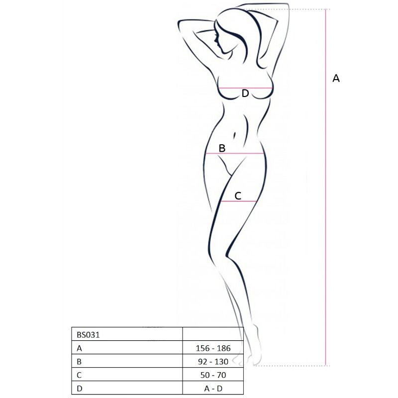 PASSION - WOMAN BS031 WHITE BODYSTOCKING ONE SIZE - Image 2